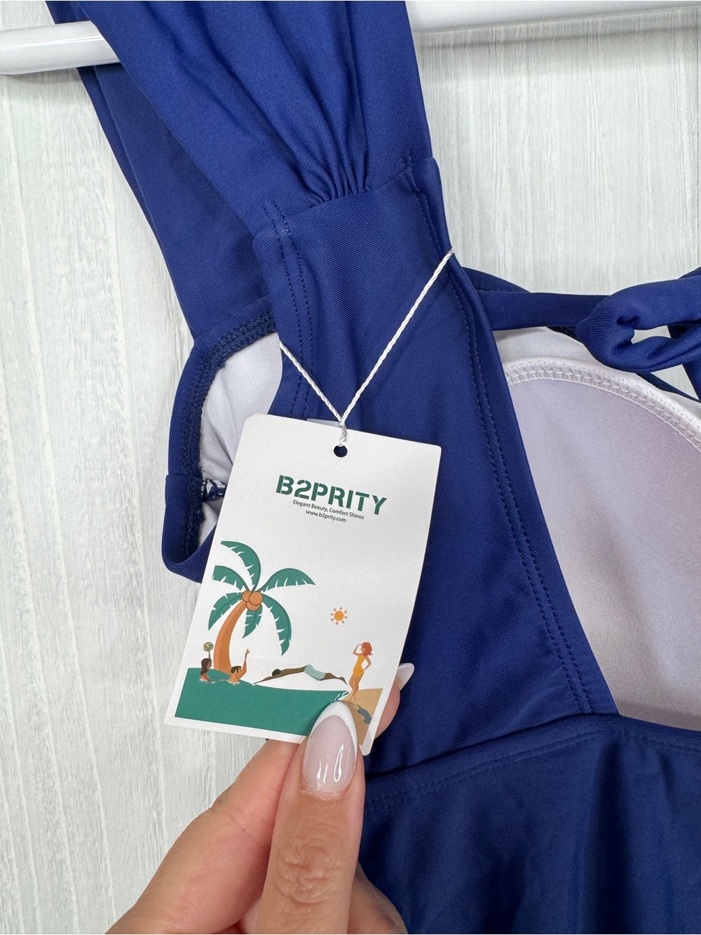 B2PRITY Navy Square-Neck One-Piece Swimsuit - Blue - Picture 4 of 7